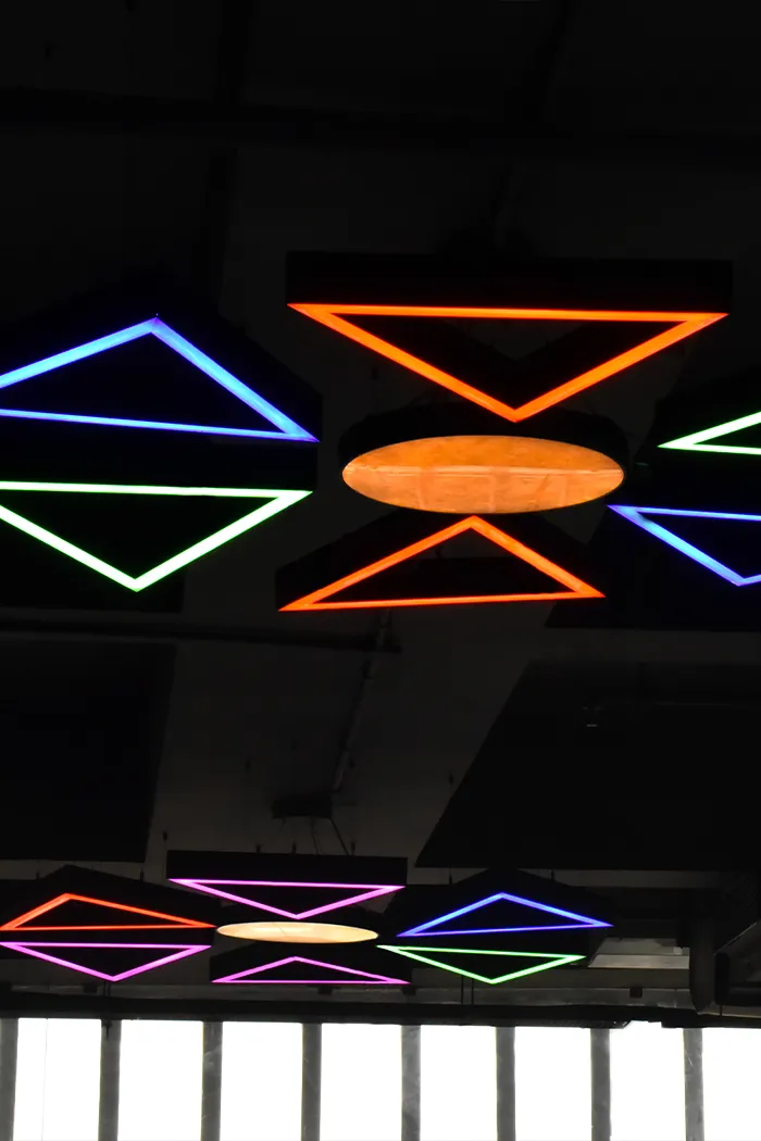 colorful triangle lights